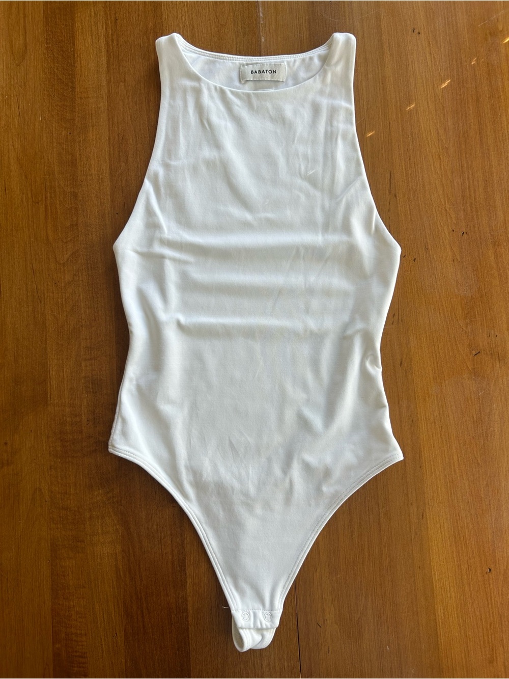 Aritzia Babaton White High-Neck Bodysuit